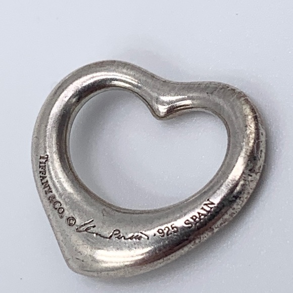 Authentic Tiffany & Co 925 Silver Elsa Peretti Open Heart 16mm Pendant - Picture 4 of 8